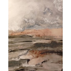 Rabia Mushkur, 48 x 36 Inches,  Acrylic, Coffee and Plaster, AC-RM-001